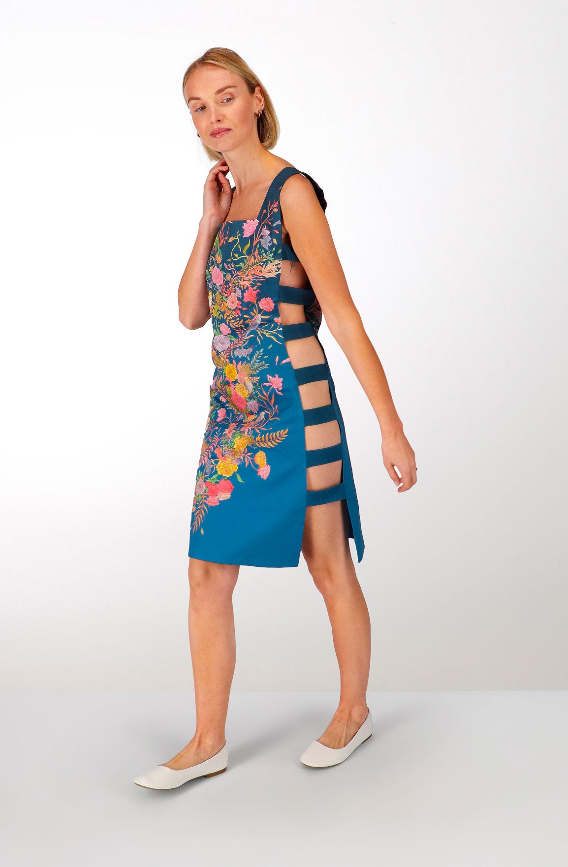 Parakeets cotton reversible dress