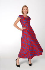 Poppy flowers cotton long dress