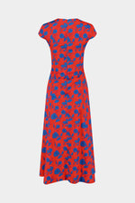 Poppy flowers cotton long dress