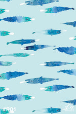 Blue fish silk shirt
