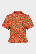Red amaryllis cotton shirt