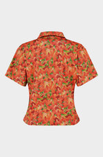 Red amaryllis cotton shirt