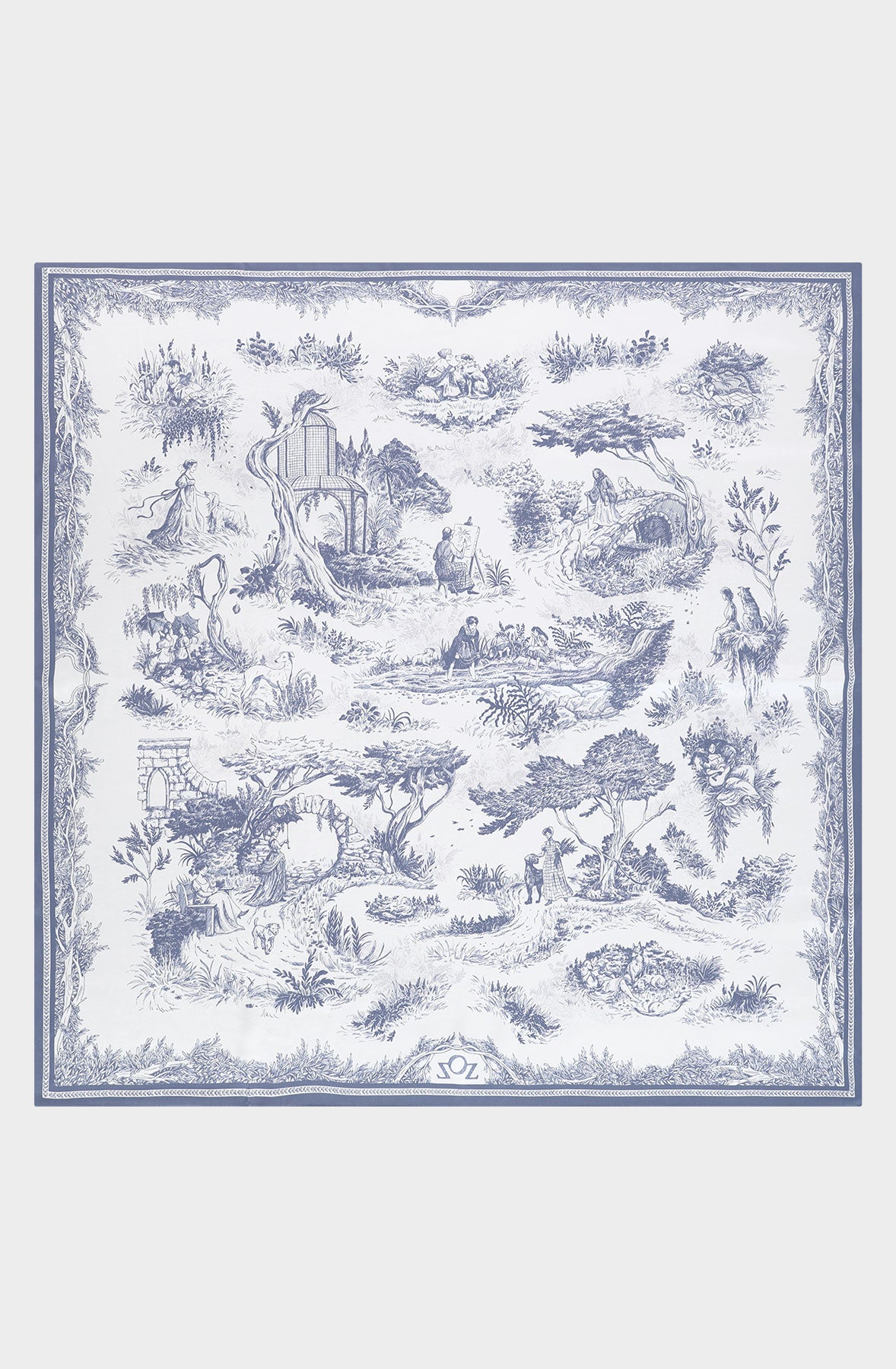 Silk Scraf 90 "Toile de Jouy"