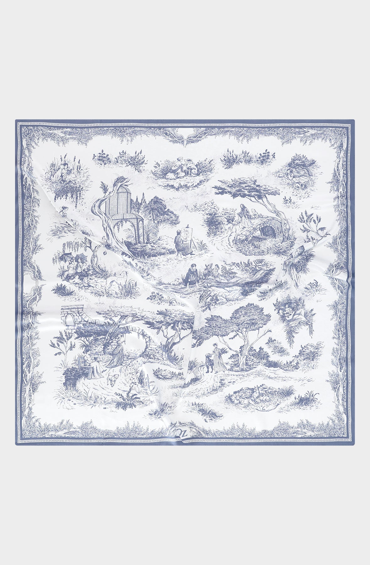 Silk Scraf 90 "Toile de Jouy"