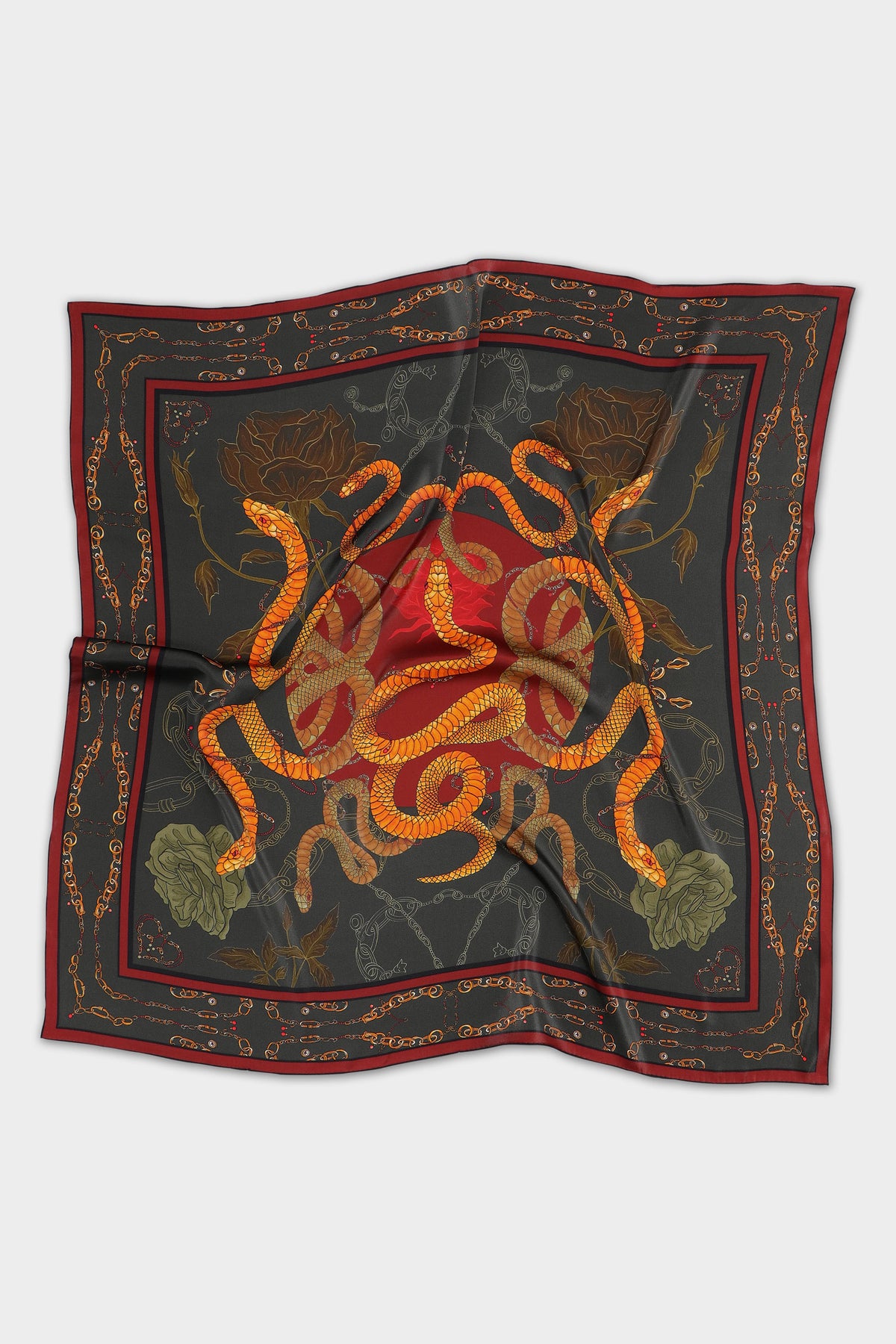 Foulard en soie 90 "Année chinoise du serpent"