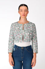 White cyclamen cotton Bolero