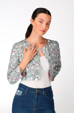 White cyclamen cotton Bolero