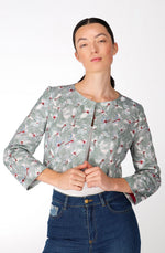 White cyclamen cotton Bolero