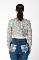 White cyclamen cotton Bolero