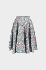 White cyclamen cotton godet skirt