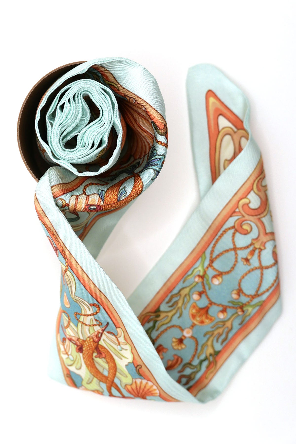 Silk twilly scarf "Seashell"