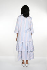 Striped cotton A-line dress with petticoat