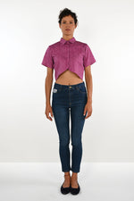 Fuchsia cotton short shirt