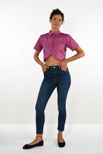 Fuchsia cotton short shirt