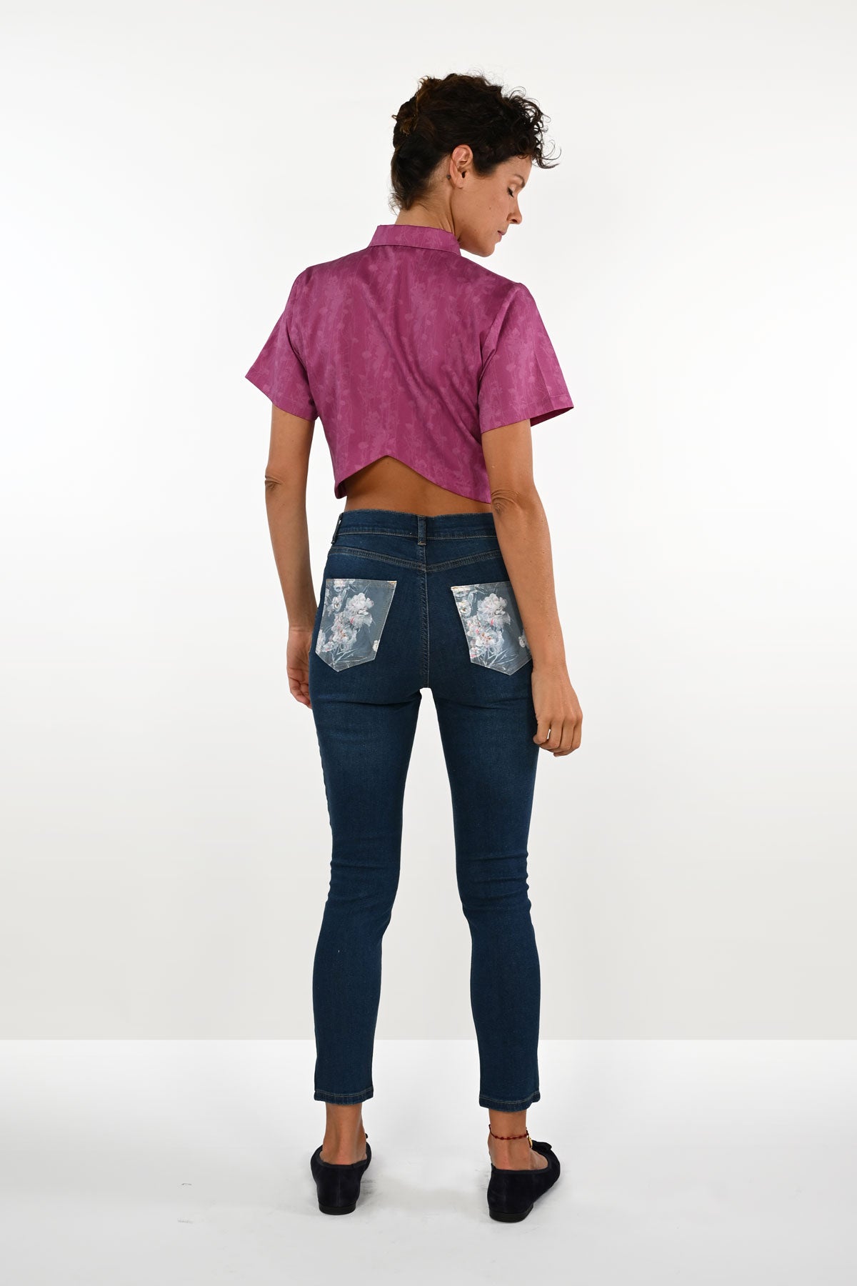 Fuchsia cotton short shirt