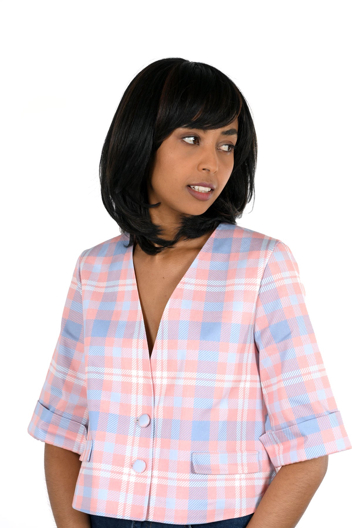 Tartan patterned jacket