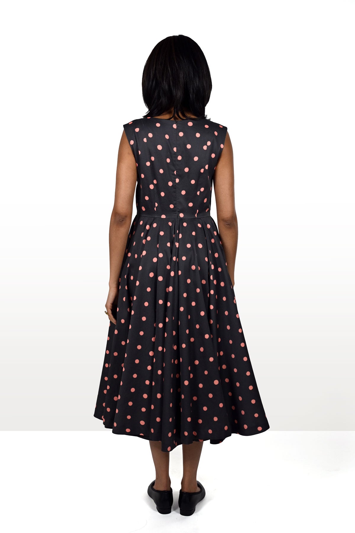 Midi dress with polka