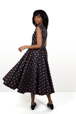Midi dress with polka