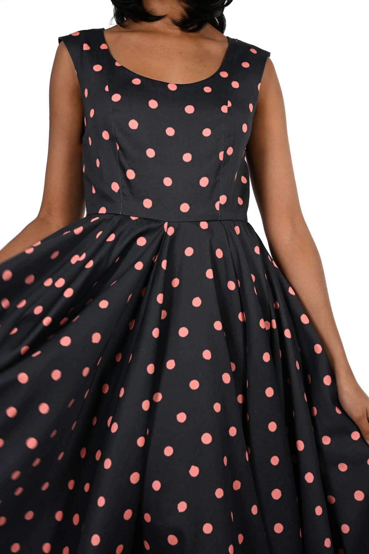 Midi dress with polka