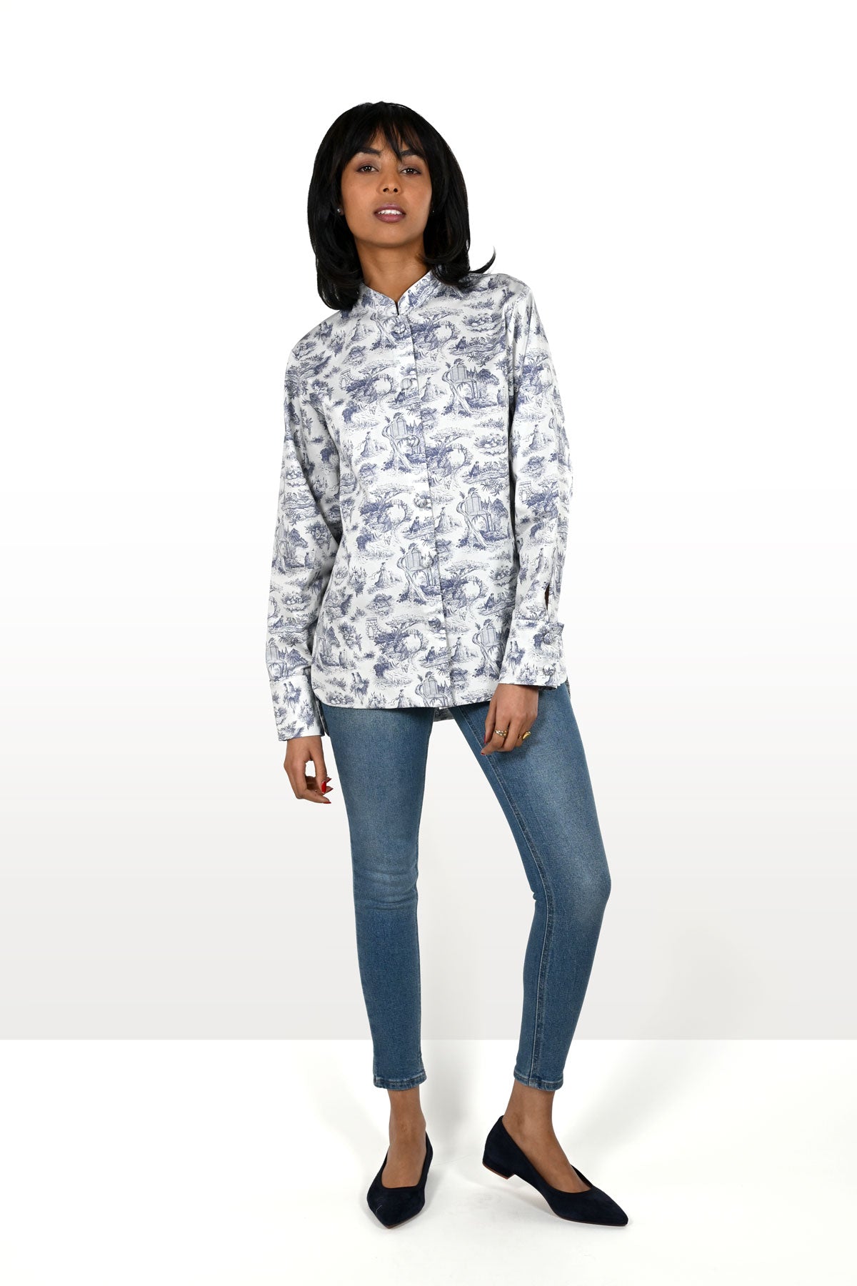 Long shirt Mandarin collar