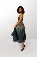 Organic cotton green long skirt