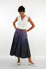 Organic cotton blue long skirt