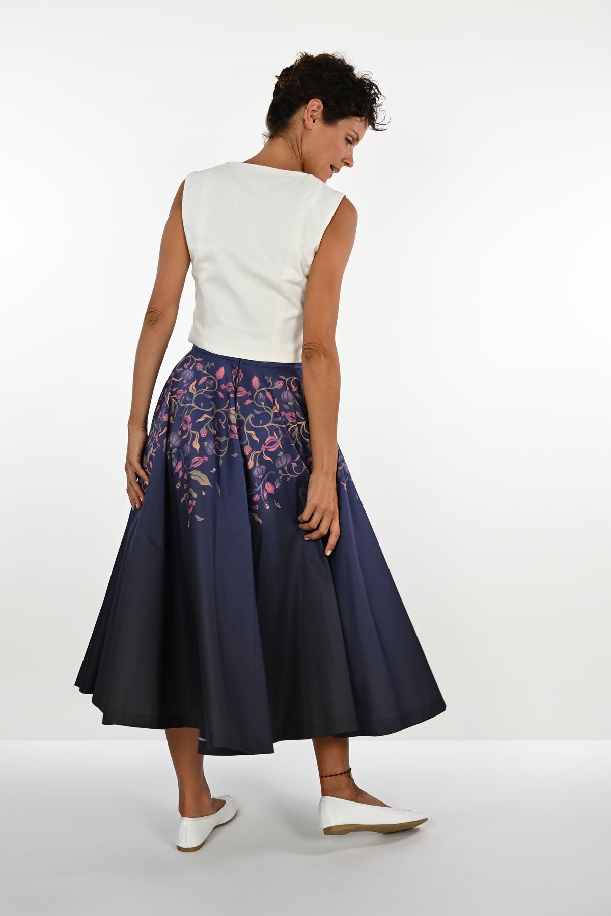 Organic cotton blue long skirt