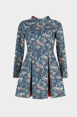 Short two-tone dress with raglan sleeves