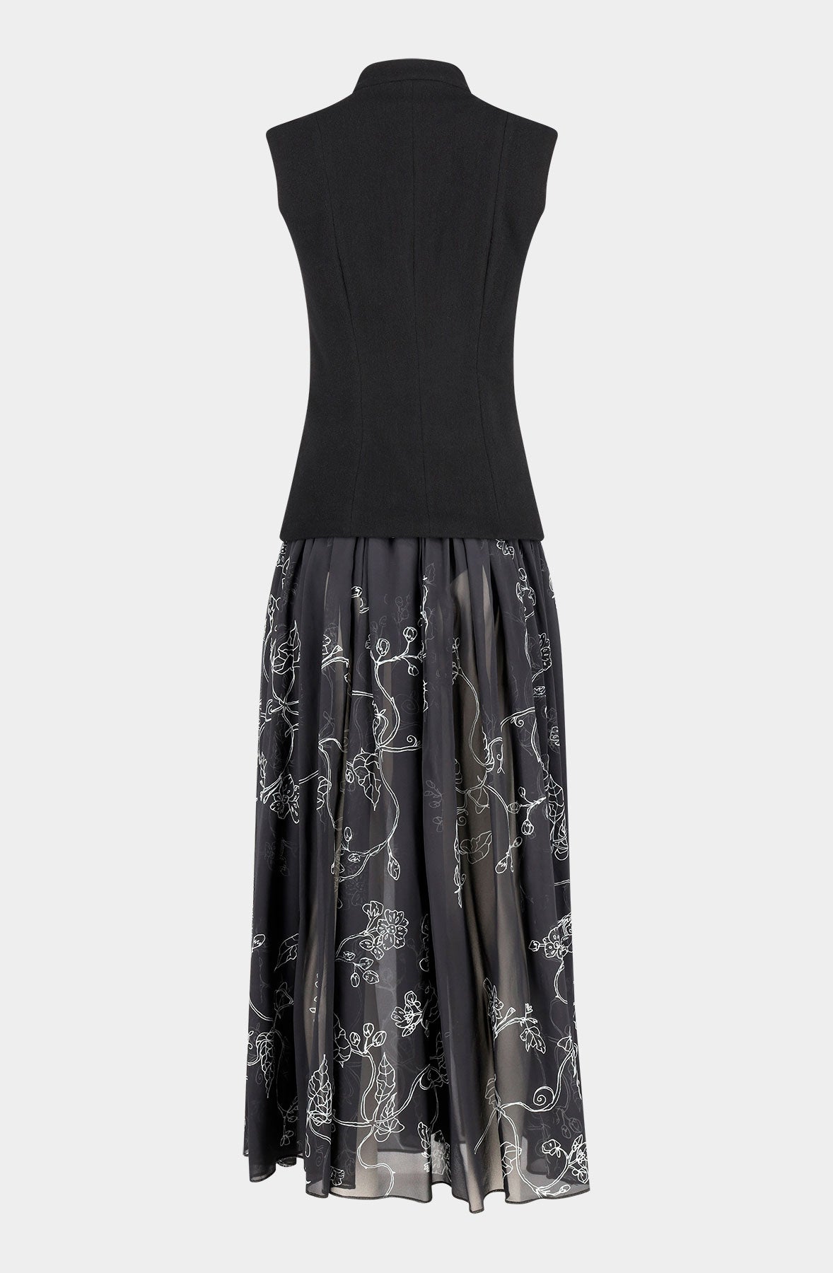 Wool cardigan and chiffon skirt set