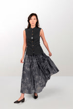 Wool cardigan and chiffon skirt set