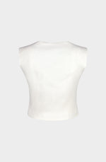 Gilet blanc en gabardine