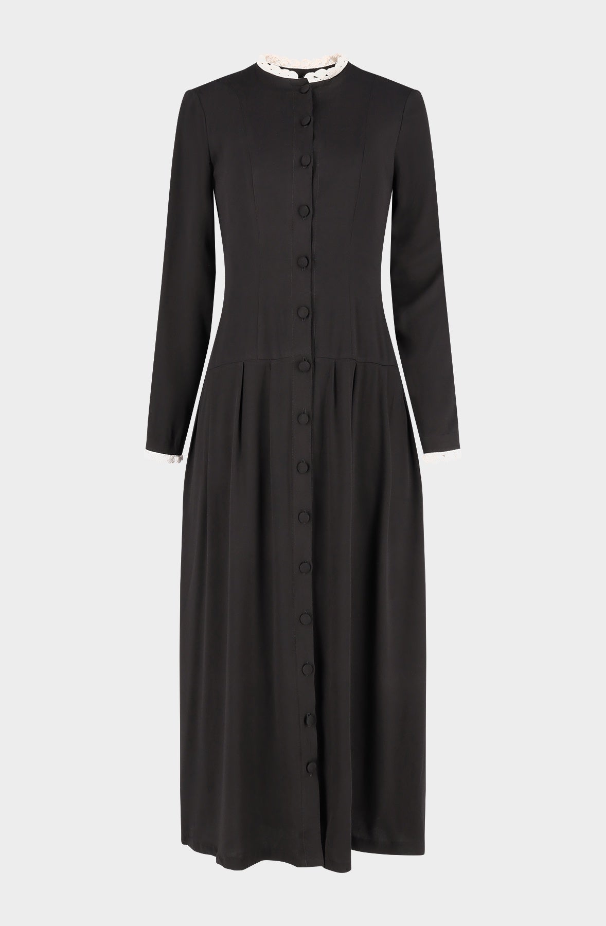 Viscose long dress with lace