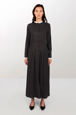 Viscose long dress with lace