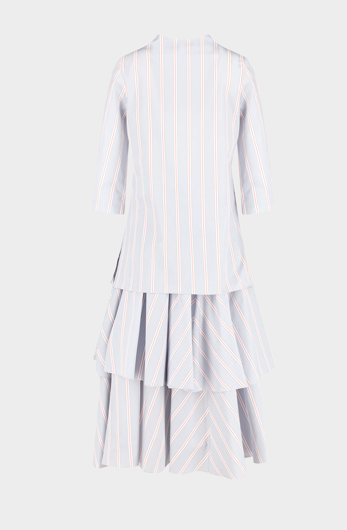 Striped cotton A-line dress with petticoat