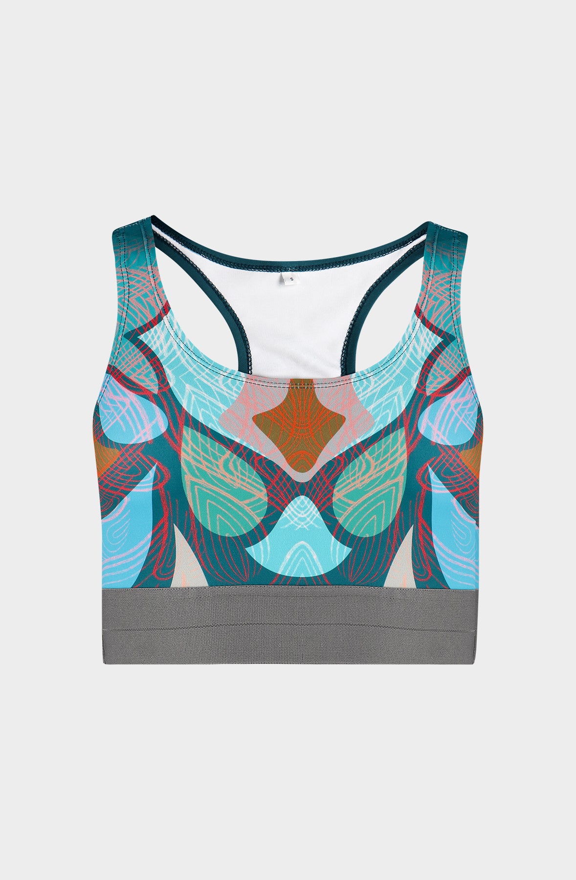 Abstract ornaments polyester sport bra