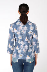 Azalea blue cotton 3/4 sleeved shirt