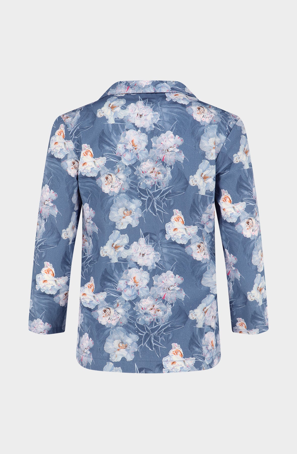 Chemise à manches 3/4 en coton bleu azalée