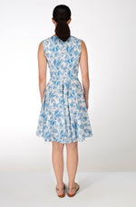 Blue sparrows cotton circular dress