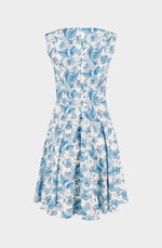 Blue sparrows cotton circular dress