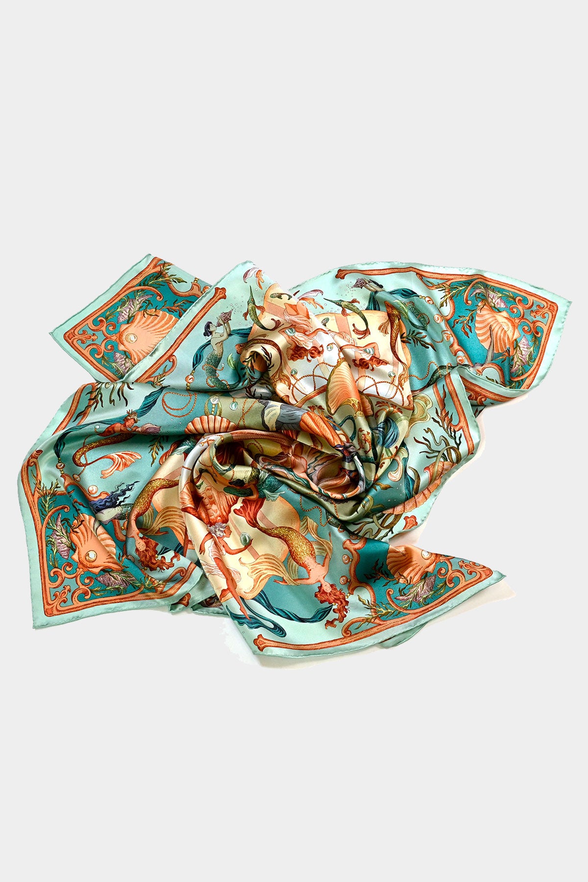 Silk scarf 90 "Seashell"