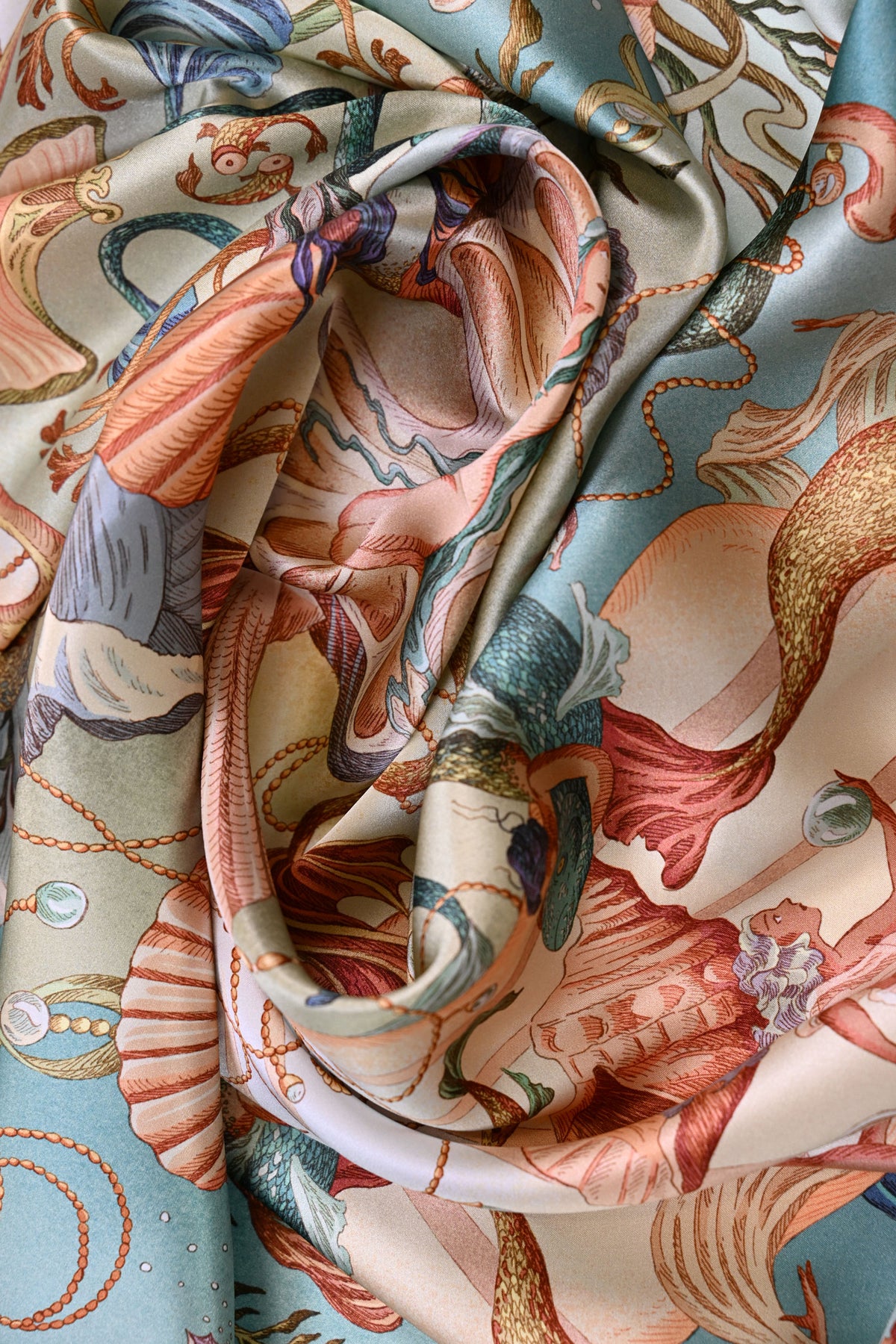 Silk scarf 90 "Seashell"