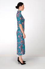 Robe longue en viscose, fleurs fanées