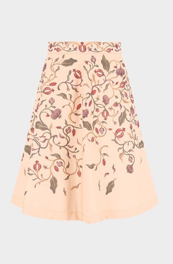 Organic cotton cream knee skirt