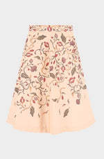 Organic cotton cream knee skirt