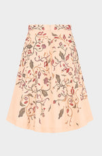 Organic cotton cream knee skirt