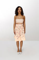 Organic cotton cream knee skirt