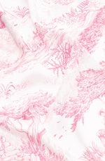 Silk Scraf 90 "Toile de Jouy" Pink