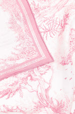 Silk Scraf 90 "Toile de Jouy" Pink