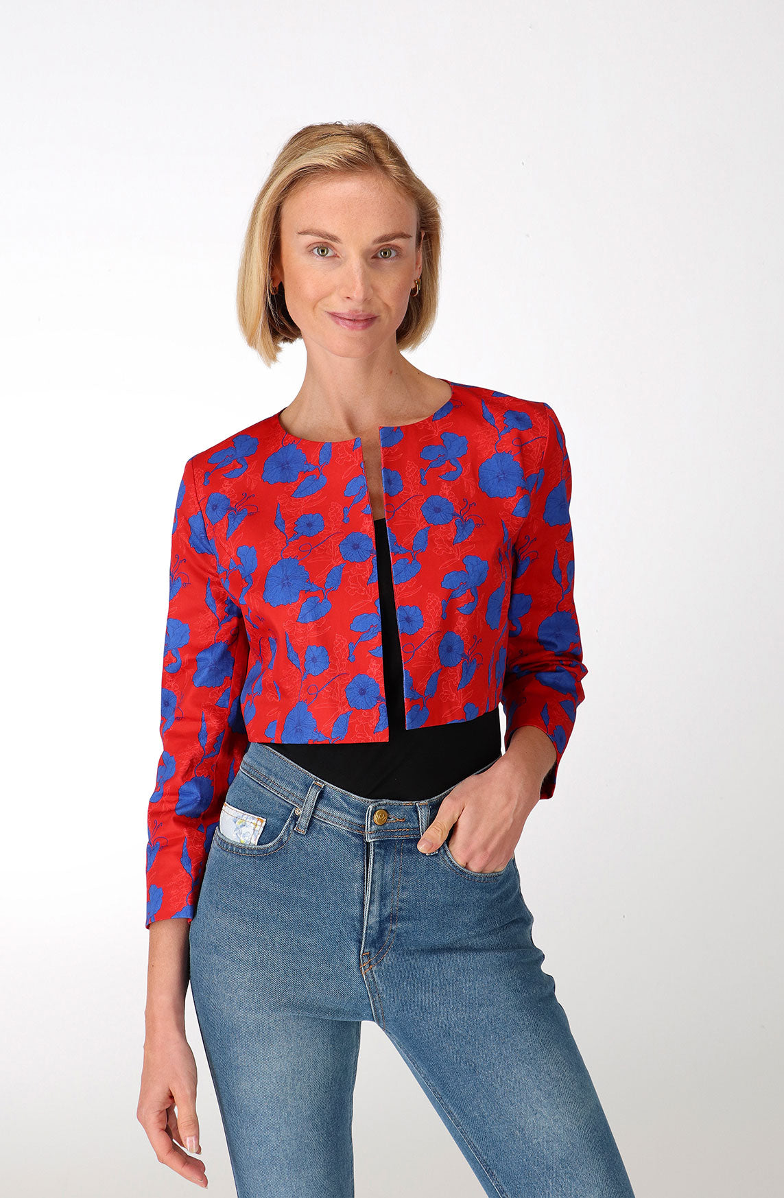 Poppy flowers cotton Bolero