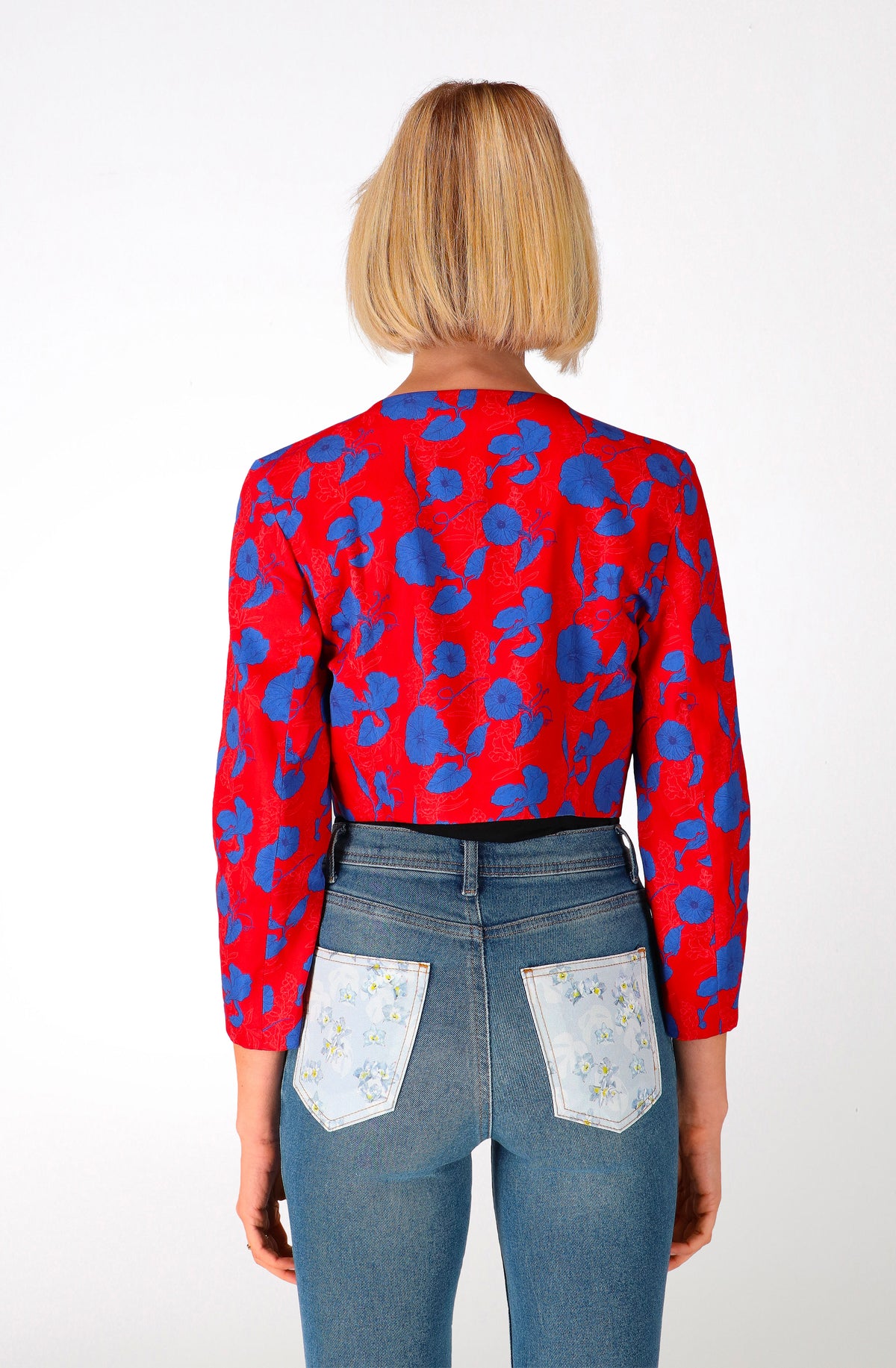 Poppy flowers cotton Bolero